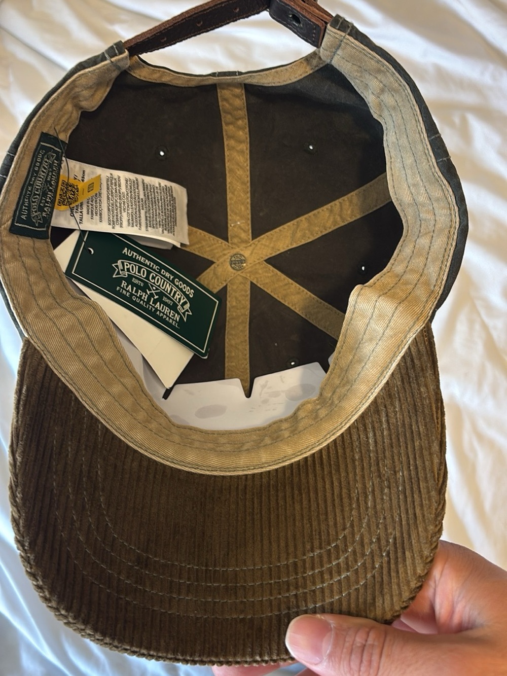 Olive & Brown Corduroy Baseball Cap - Picture 7 of 7